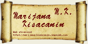 Marijana Kisačanin vizit kartica